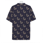 Blue And Beige Mantis Pattern Print Hawaiian Shirt