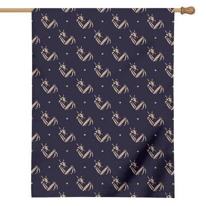 Blue And Beige Mantis Pattern Print House Flag