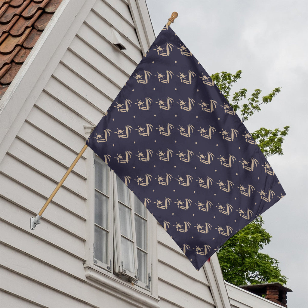 Blue And Beige Mantis Pattern Print House Flag