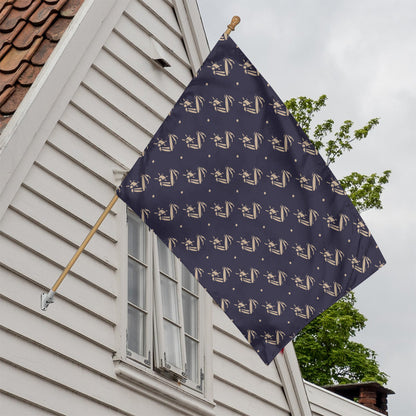 Blue And Beige Mantis Pattern Print House Flag