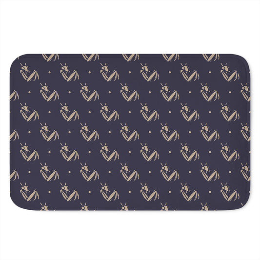 Blue And Beige Mantis Pattern Print Indoor Door Mat