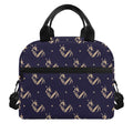 Blue And Beige Mantis Pattern Print Insulated Lunch Bag