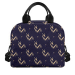 Blue And Beige Mantis Pattern Print Insulated Lunch Bag