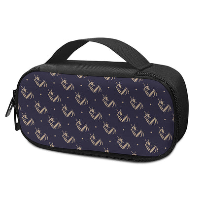 Blue And Beige Mantis Pattern Print Insulin Cooler Travel Case