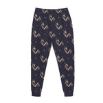 Blue And Beige Mantis Pattern Print Jogger Pants