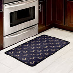 Blue And Beige Mantis Pattern Print Kitchen Mat