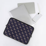 Blue And Beige Mantis Pattern Print Laptop Sleeve