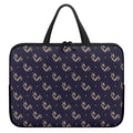 Blue And Beige Mantis Pattern Print Laptop Sleeve With Handle