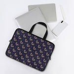 Blue And Beige Mantis Pattern Print Laptop Sleeve With Handle