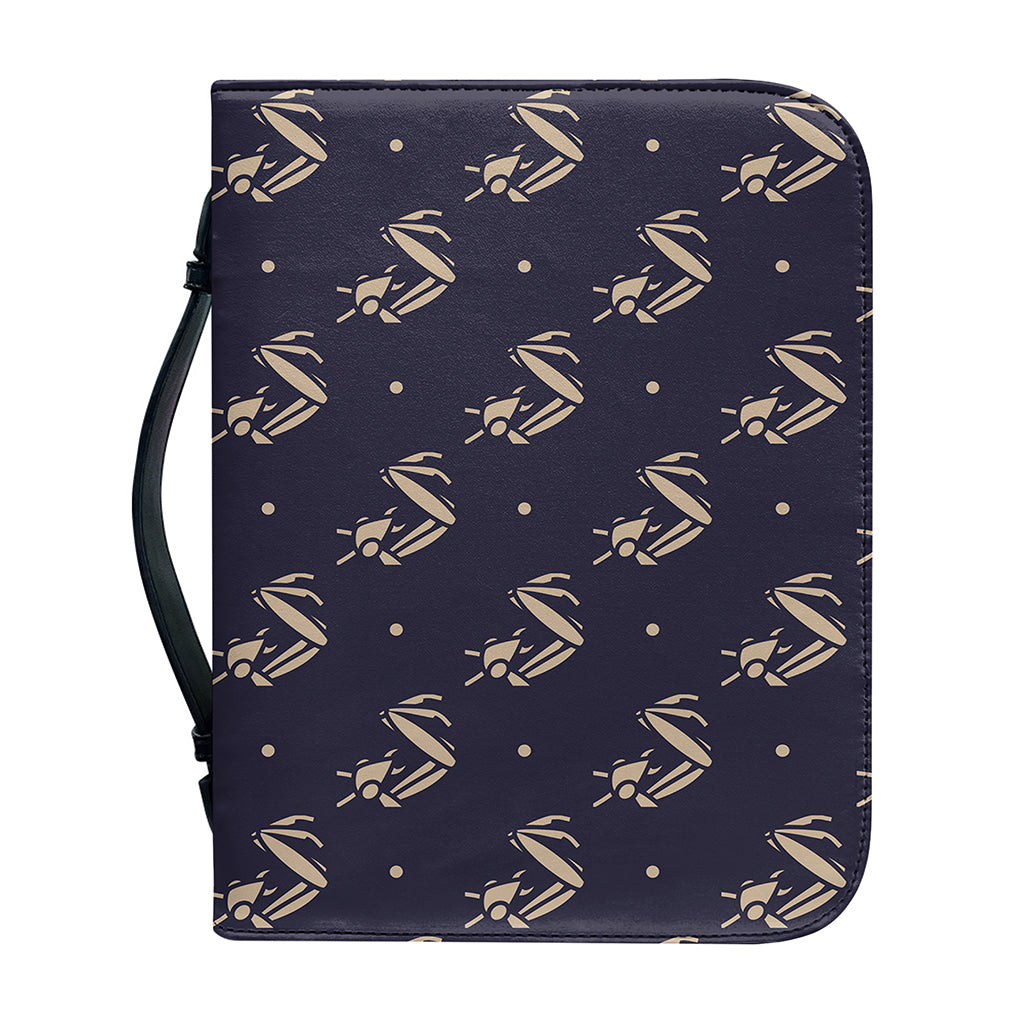 Blue And Beige Mantis Pattern Print Leather Bible Cover