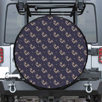 Blue And Beige Mantis Pattern Print Leather Spare Tire Cover