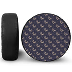 Blue And Beige Mantis Pattern Print Leather Spare Tire Cover