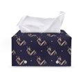 Blue And Beige Mantis Pattern Print Leather Tissue Box Cover