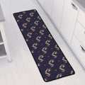 Blue And Beige Mantis Pattern Print Long Kitchen Mat