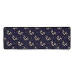 Blue And Beige Mantis Pattern Print Long Kitchen Mat