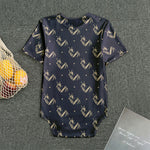 Blue And Beige Mantis Pattern Print Men's Bodysuit