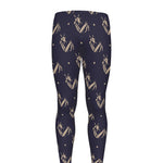 Blue And Beige Mantis Pattern Print Men's leggings