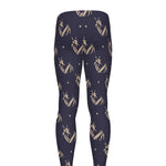 Blue And Beige Mantis Pattern Print Men's leggings