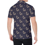Blue And Beige Mantis Pattern Print Men's Shirt