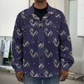 Blue And Beige Mantis Pattern Print Men's Shirt Jacket
