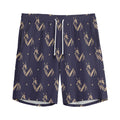 Blue And Beige Mantis Pattern Print Men's Athletic Shorts