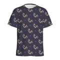 Blue And Beige Mantis Pattern Print Men's Athletic T-Shirt
