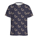 Blue And Beige Mantis Pattern Print Men's Sports T-Shirt