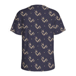 Blue And Beige Mantis Pattern Print Men's Sports T-Shirt