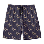 Blue And Beige Mantis Pattern Print Men's Swim Trunks