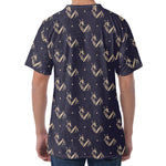 Blue And Beige Mantis Pattern Print Men's Velvet T-Shirt