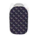 Blue And Beige Mantis Pattern Print Mesh Laundry Hamper