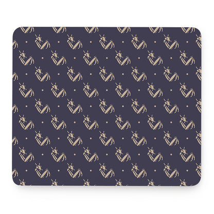 Blue And Beige Mantis Pattern Print Mouse Pad