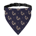 Blue And Beige Mantis Pattern Print Over The Collar Dog Bandana