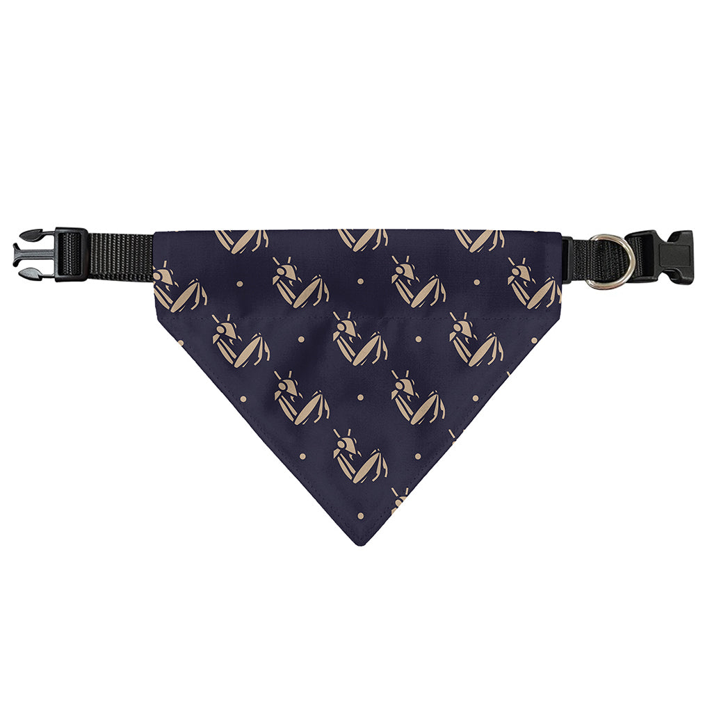 Blue And Beige Mantis Pattern Print Over The Collar Dog Bandana