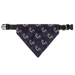 Blue And Beige Mantis Pattern Print Over The Collar Dog Bandana