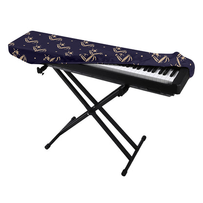 Blue And Beige Mantis Pattern Print Piano Keyboard Cover