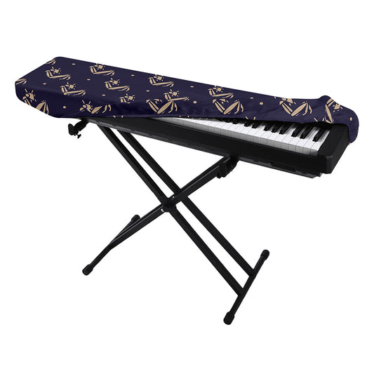 Blue And Beige Mantis Pattern Print Piano Keyboard Cover