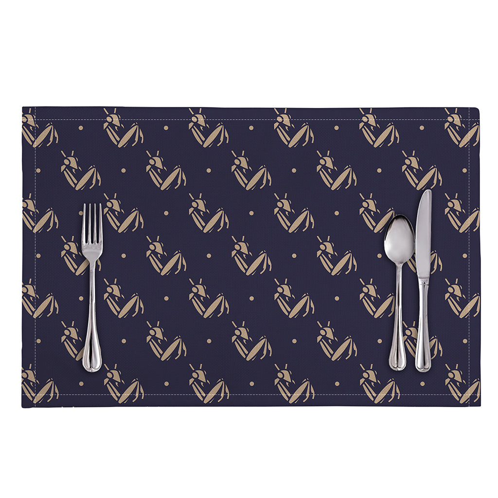 Blue And Beige Mantis Pattern Print Placemat