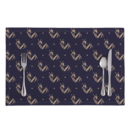 Blue And Beige Mantis Pattern Print Placemat