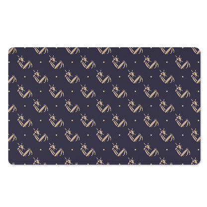 Blue And Beige Mantis Pattern Print Polyester Doormat