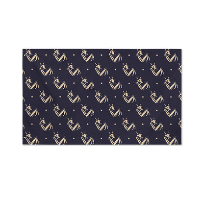 Blue And Beige Mantis Pattern Print Polyester Flag