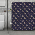 Blue And Beige Mantis Pattern Print Polyester Shower Curtain