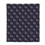 Blue And Beige Mantis Pattern Print Polyester Shower Curtain