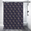 Blue And Beige Mantis Pattern Print Premium Shower Curtain