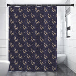 Blue And Beige Mantis Pattern Print Premium Shower Curtain