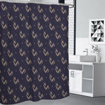 Blue And Beige Mantis Pattern Print Premium Shower Curtain
