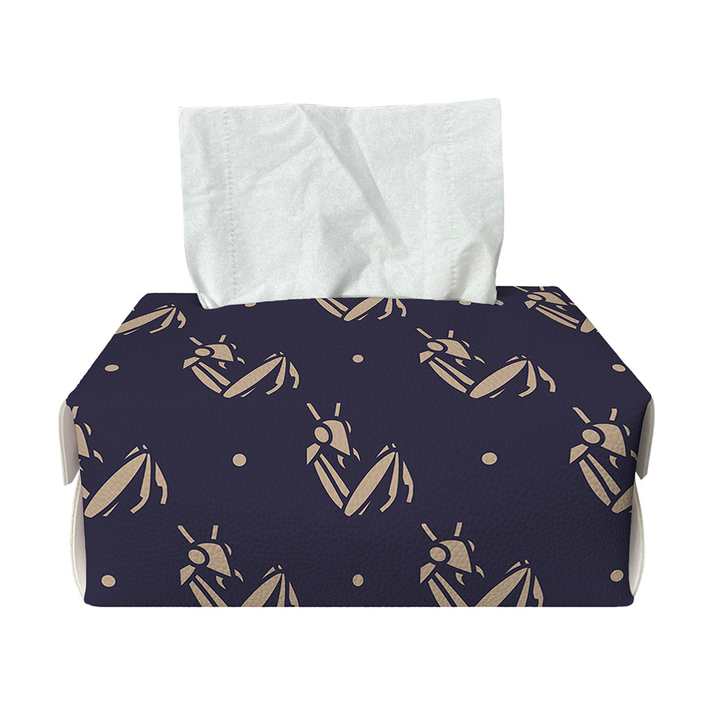 Blue And Beige Mantis Pattern Print Rectangle Tissue Box Cover