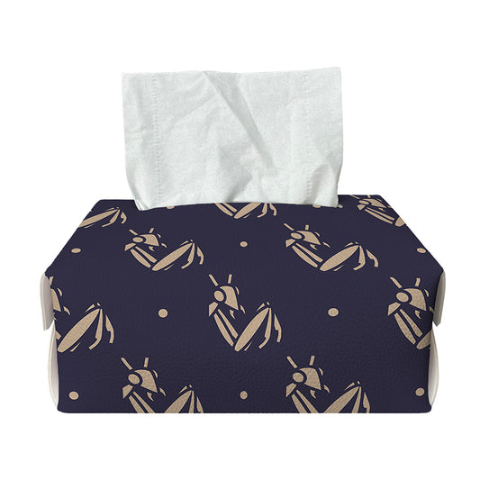 Blue And Beige Mantis Pattern Print Rectangle Tissue Box Cover