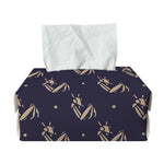 Blue And Beige Mantis Pattern Print Rectangle Tissue Box Cover