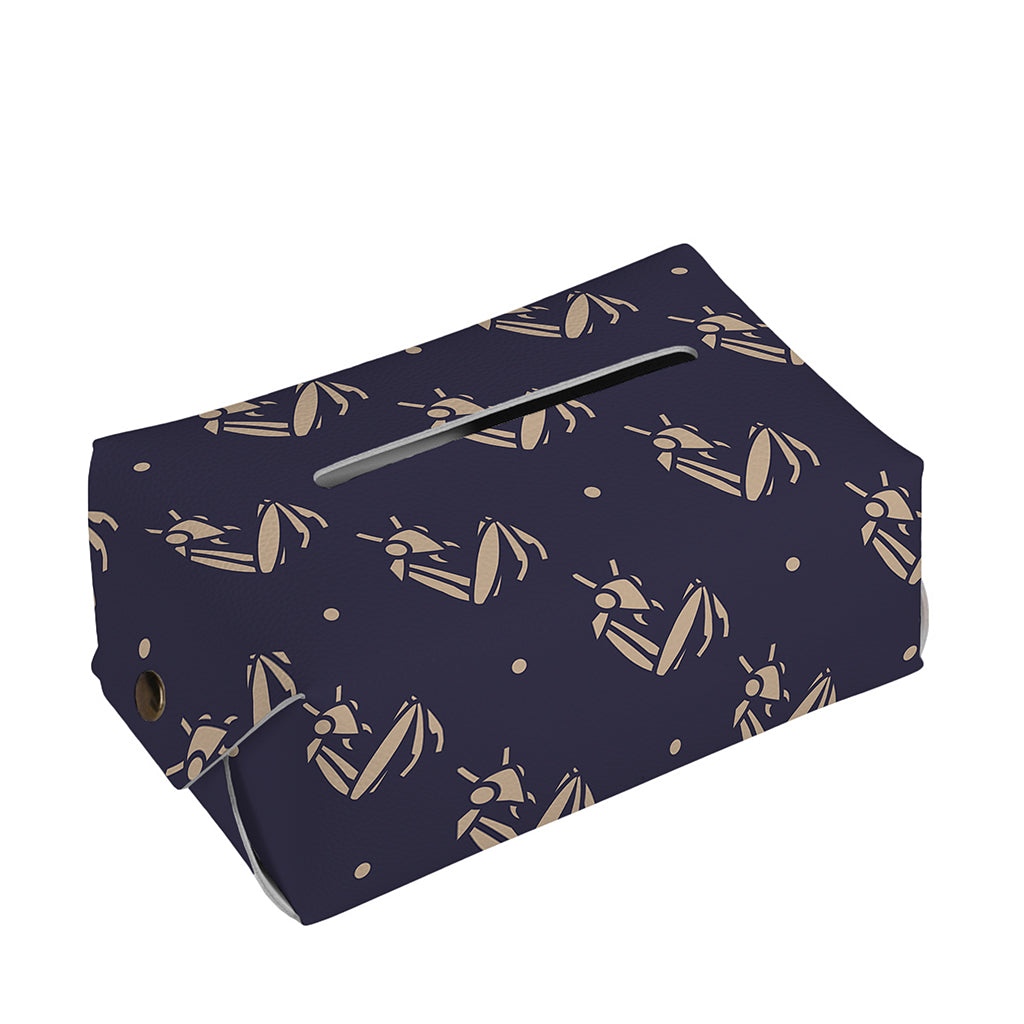 Blue And Beige Mantis Pattern Print Rectangle Tissue Box Cover
